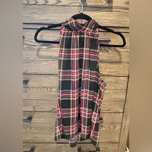 Jcrew tartan tie-neck halter top - size 10